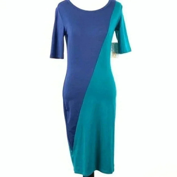Lularoe dress straight Julia sz XS 0-2 color block - Picture 1 of 9